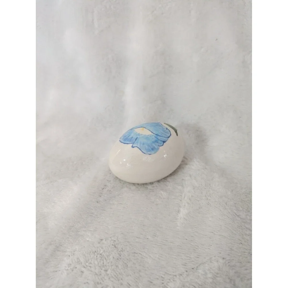 Hand Painted Morning Glory Ceramic Egg -